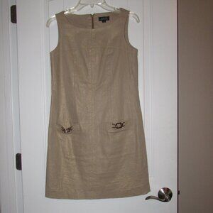Tahari Sleeveless Linen Sheath Dress Size 2